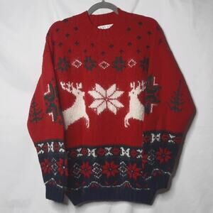 Michelle Stuart Studio Womens Sweater Hand Knit Mohair Blend  Oversized Nordic